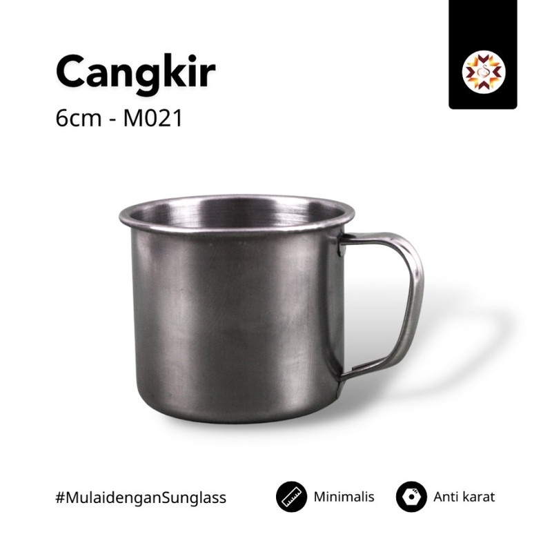 CANGKIR STAINLESS STEEL SS 6.5 CM CANGKIR KOPI TEH MINIMALIS ANTI KARAT