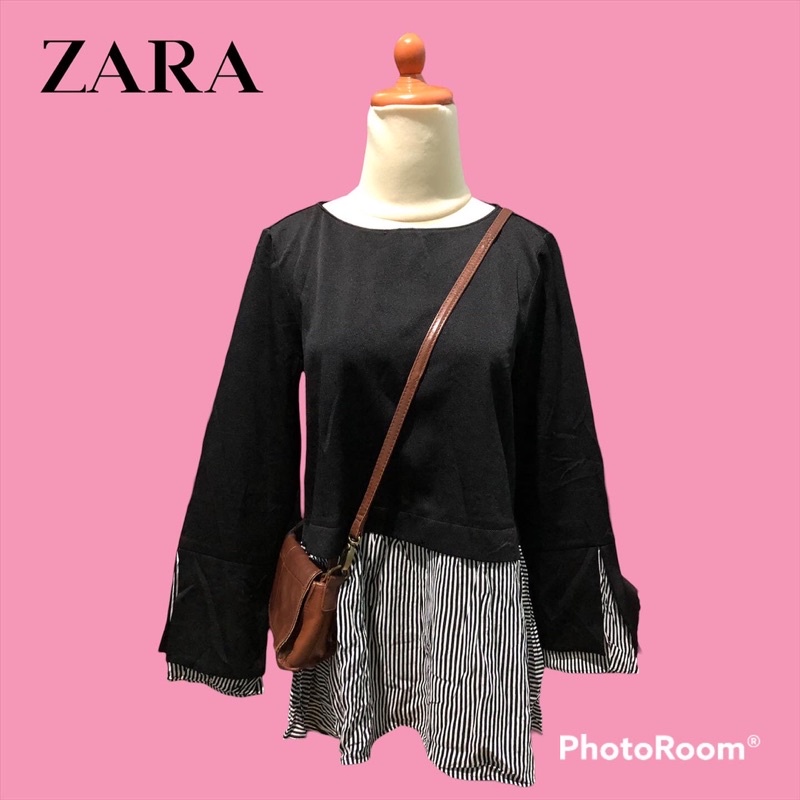 BLOUSE ZARA HITAM MIX SALUR