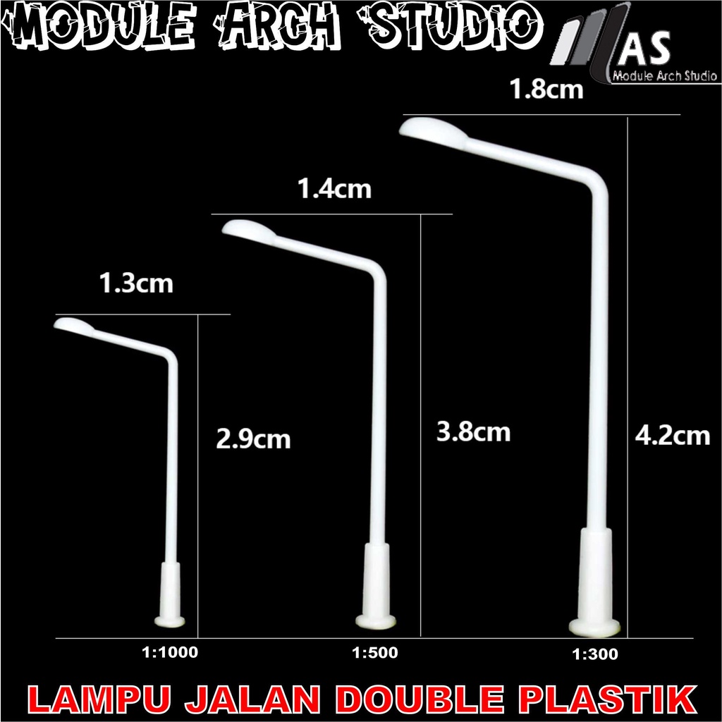 Maket Lampu Jalan Plastik - Miniatur Lampu jalan Monokrom - Maket PJU