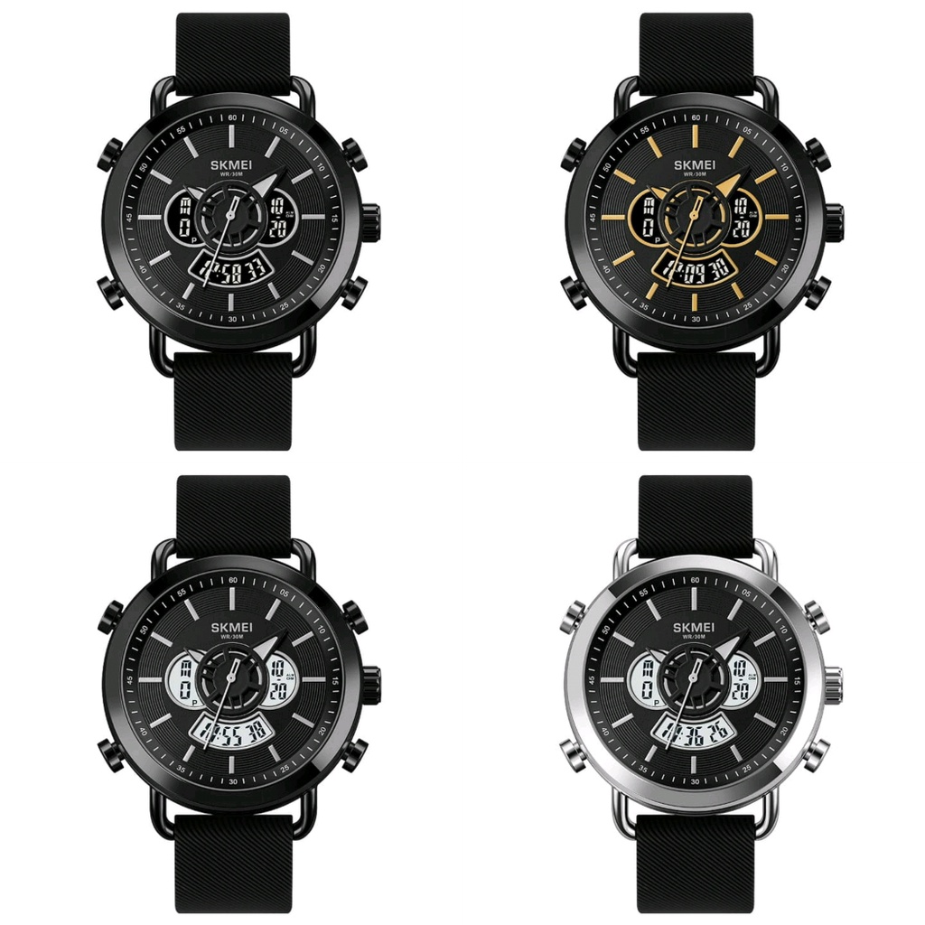 Jam tangan pria skmei 1860 rubber dual time original