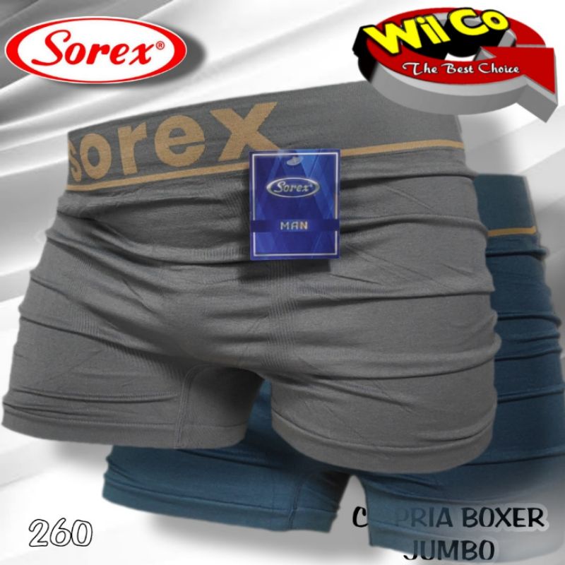 K260D - (DIJUAL PER 2 Pcs) CELANA DALAM PRIA CD BOXER JUMBO PAKAIAN DALAM SEAMLESS SOREX  BB 75 - 100