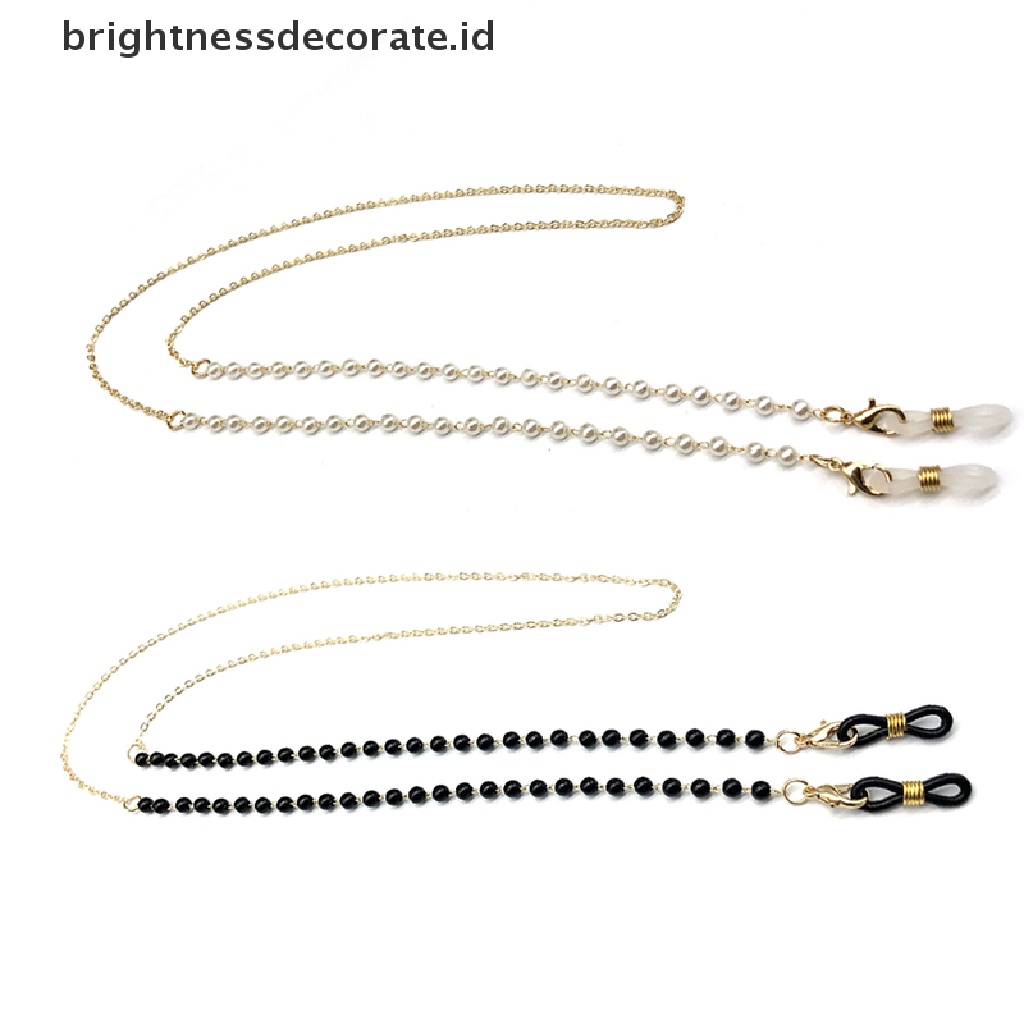 [Birth] Wanita Fashion Mutiara Kacamata Rantai Kacamata Rantai Anti Slip Lanyard Cord [ID]