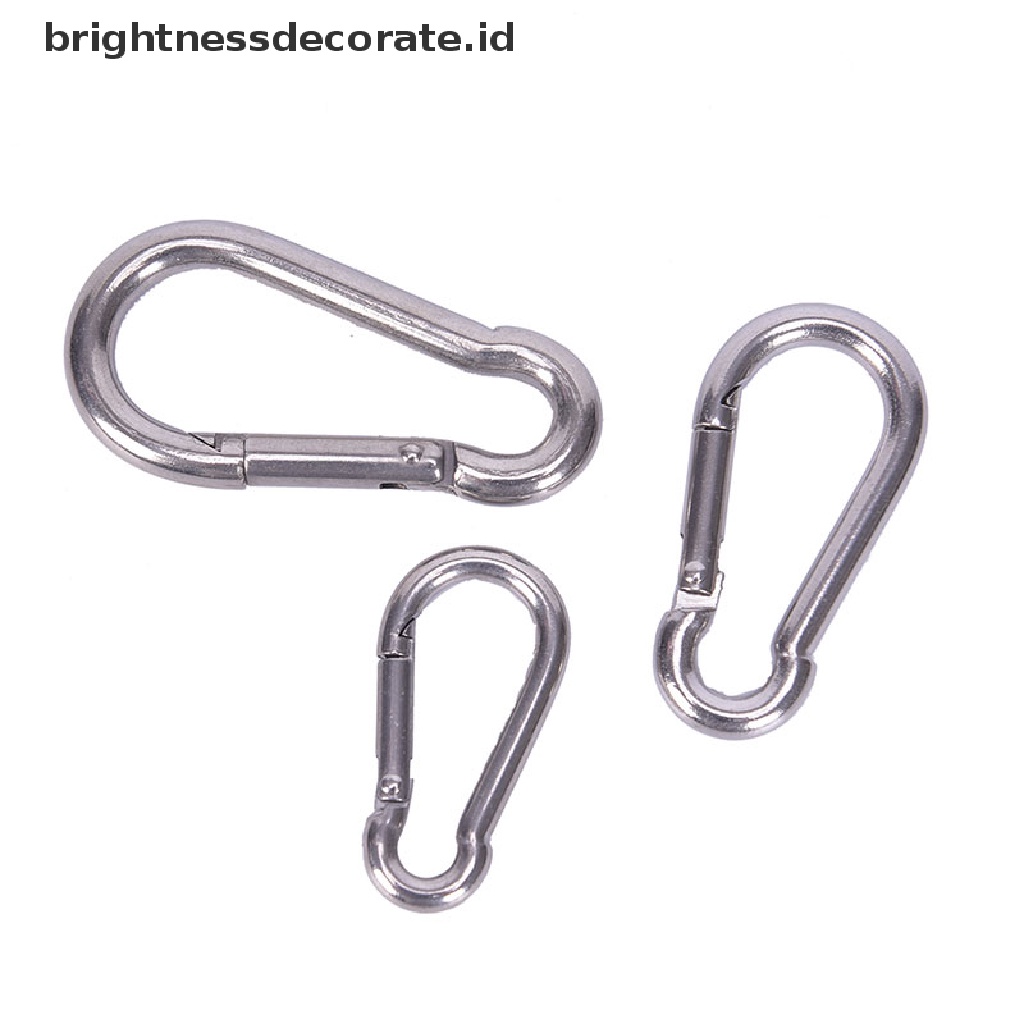 [Birth] 304gantungan Kunci Kait Snap Carabiner Pegas Stainless Steel Quick Link Lock Buckle [ID]