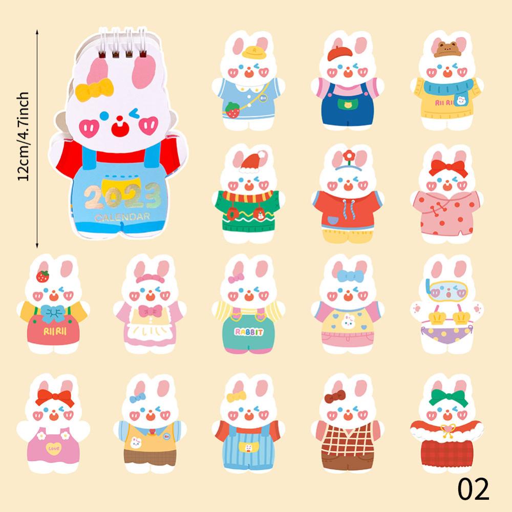 Timekey 2022kalender Meja Kawaii Kalender Mini Kreatif Kartun Lucu Hiasan Desktop Hewan Jadwal Harian Table Planner Agenda Tahunan Organizer Decor J5R8