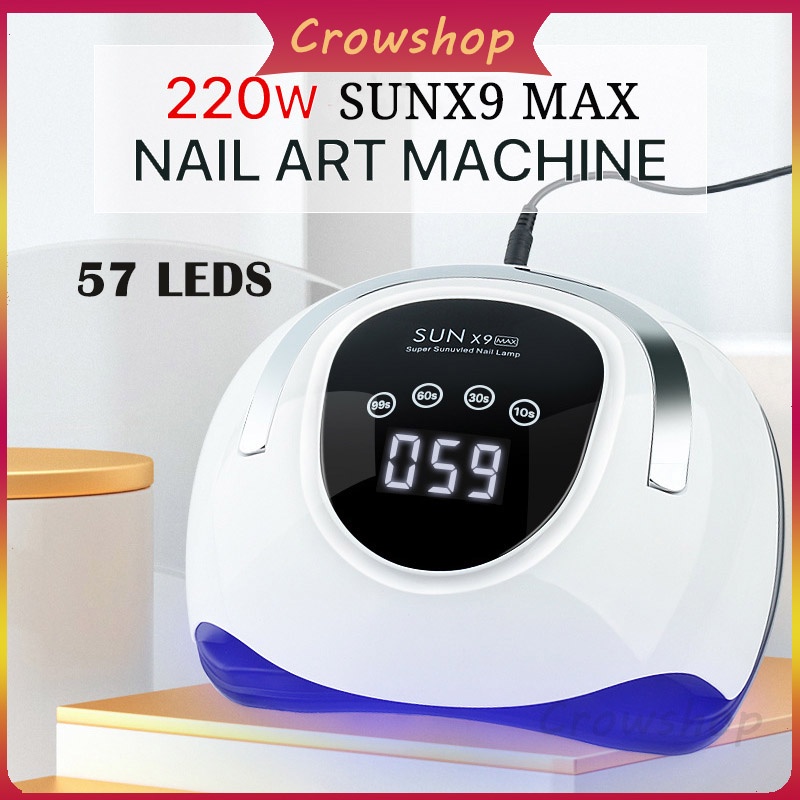 ⭐COD&amp;Garansi⭐Alat Pengering Kutek UV Led Nail Kuku SUN X9 MAX 220W LAMPU Nail Dryer Tinggi Lebih Cepat Kering