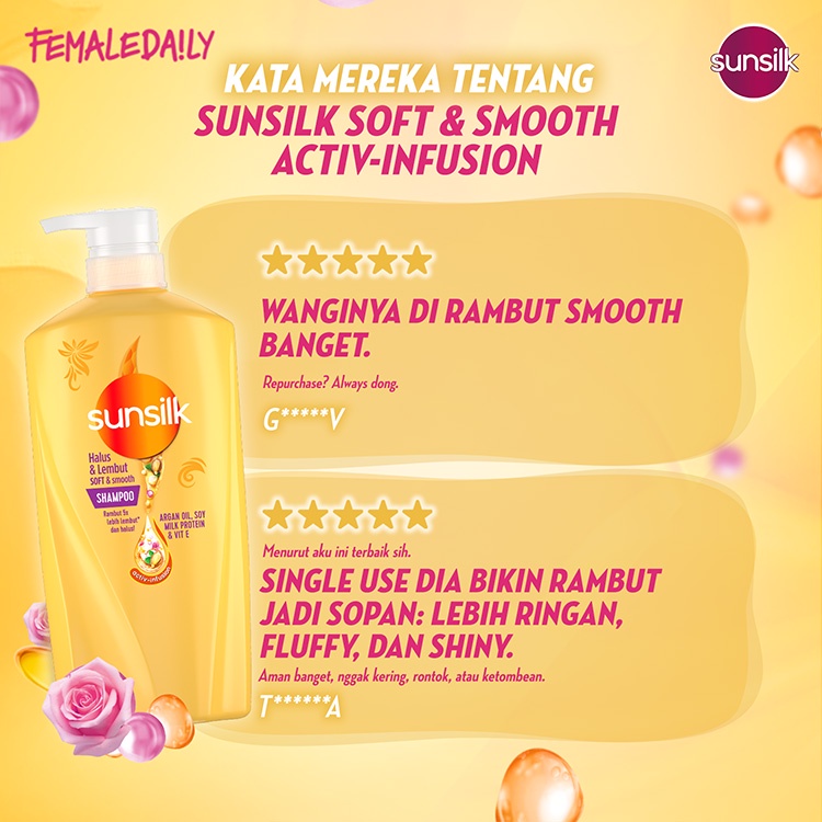 Sunsilk Shampoo Soft &amp; Smooth Activ-Infusion with Argan Oil Rambut 5X* Lebih Lembut 650ml