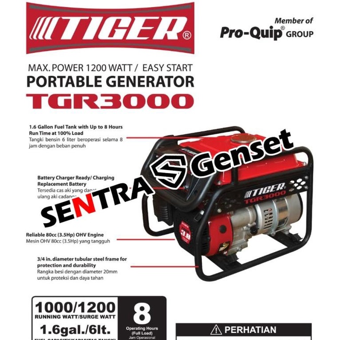 Genset 1000 watt Tiger TGR 3000