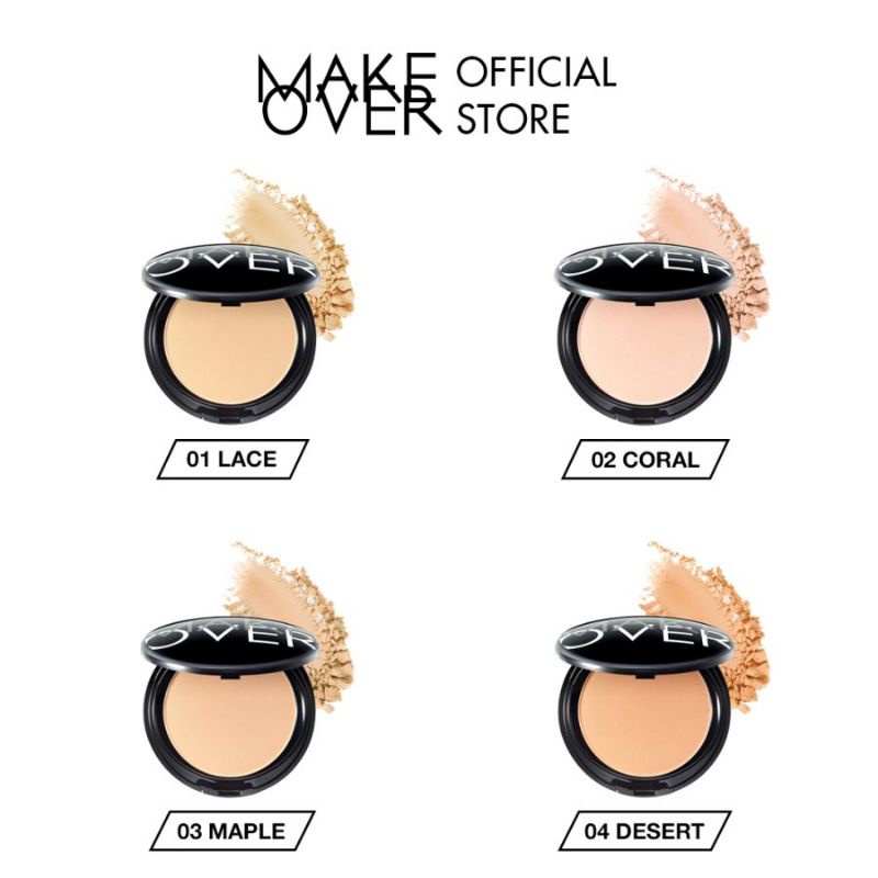 (GOSEND/COD) MAKE OVER POWERSTAY MATTE POWDER FOUNDATION - BEDAK PADAT MAKEOVER | MAKE OVER PERFECT COVER TWC TWO WAY CAKE - COMPACT POWDER