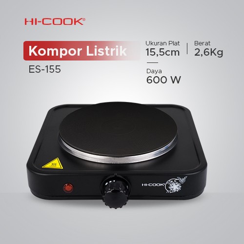 Hi-Cook Kompor Listrik ES-155 Electric Stove ES155 600 Watt