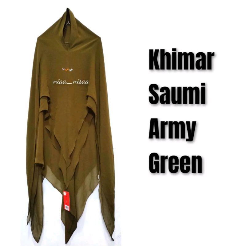 Khimar saumi army green Khimar sisesa sale