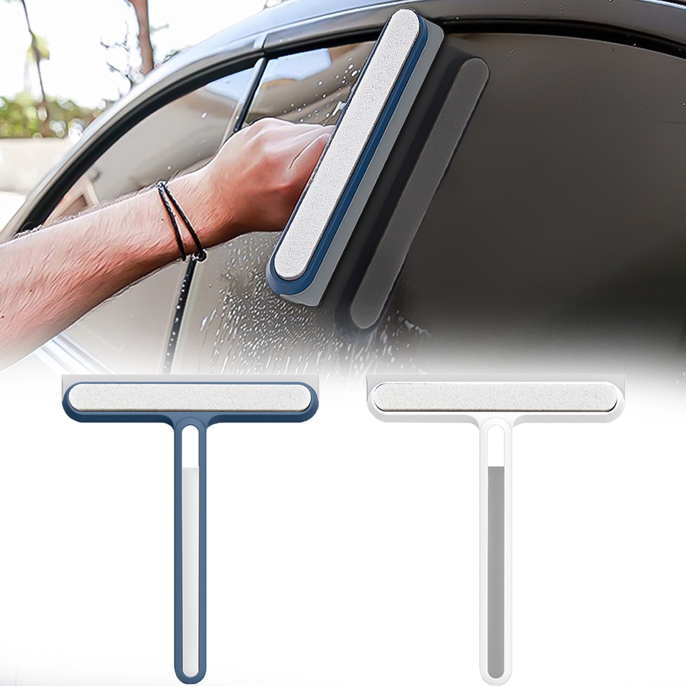 3in1 Sikat Pembersih Kaca Mobil Multifungsi Alat Pembersih Rumah Tangga Cermin Kamar Mandi Kaca Jendela Spons Sikat Kaca Kaca Mobil Wiper Kaca Jendela Silikon