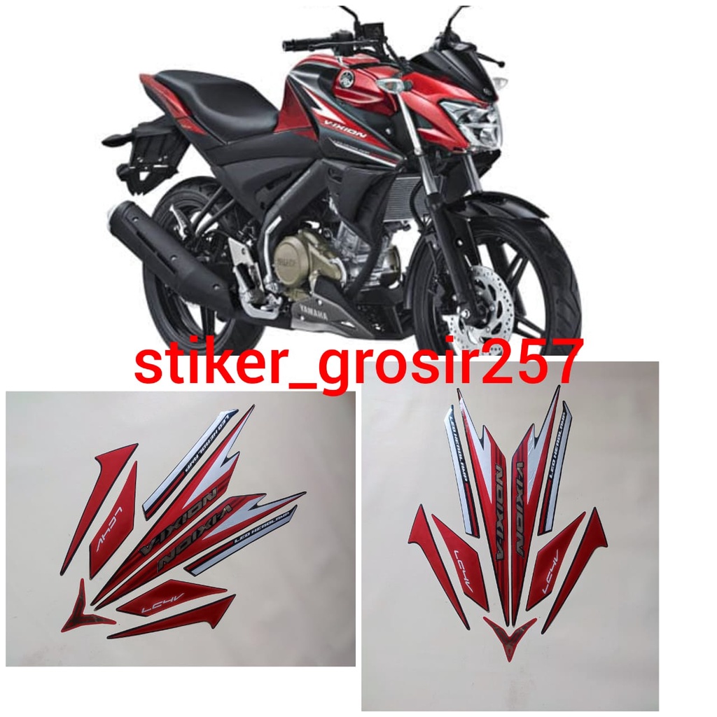 STIKER STRIPING LIS BODY VIXION ALLNEW FACELITE 2017 2018 HITAM MERAH