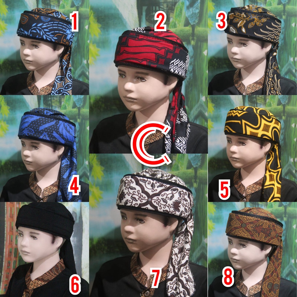 PECI KOPIAH BLANGKON IMAMAH BATIK KATUN ANAK MIN 5 PCS (IMMH 013)