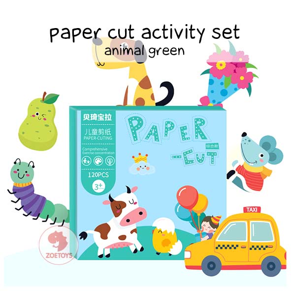 Zoetoys Paper Cut Activity Set | Mainan Menggunting Montessori Anak Education Toy Children Cutting Paper | Art n Craft Training Scissors Scissor Gunting Belajar