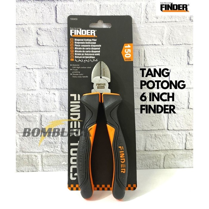 FINDER Tang Potong 6 inch Diagonal Pliers Jepit Gagang Karet Fiber MURAH
