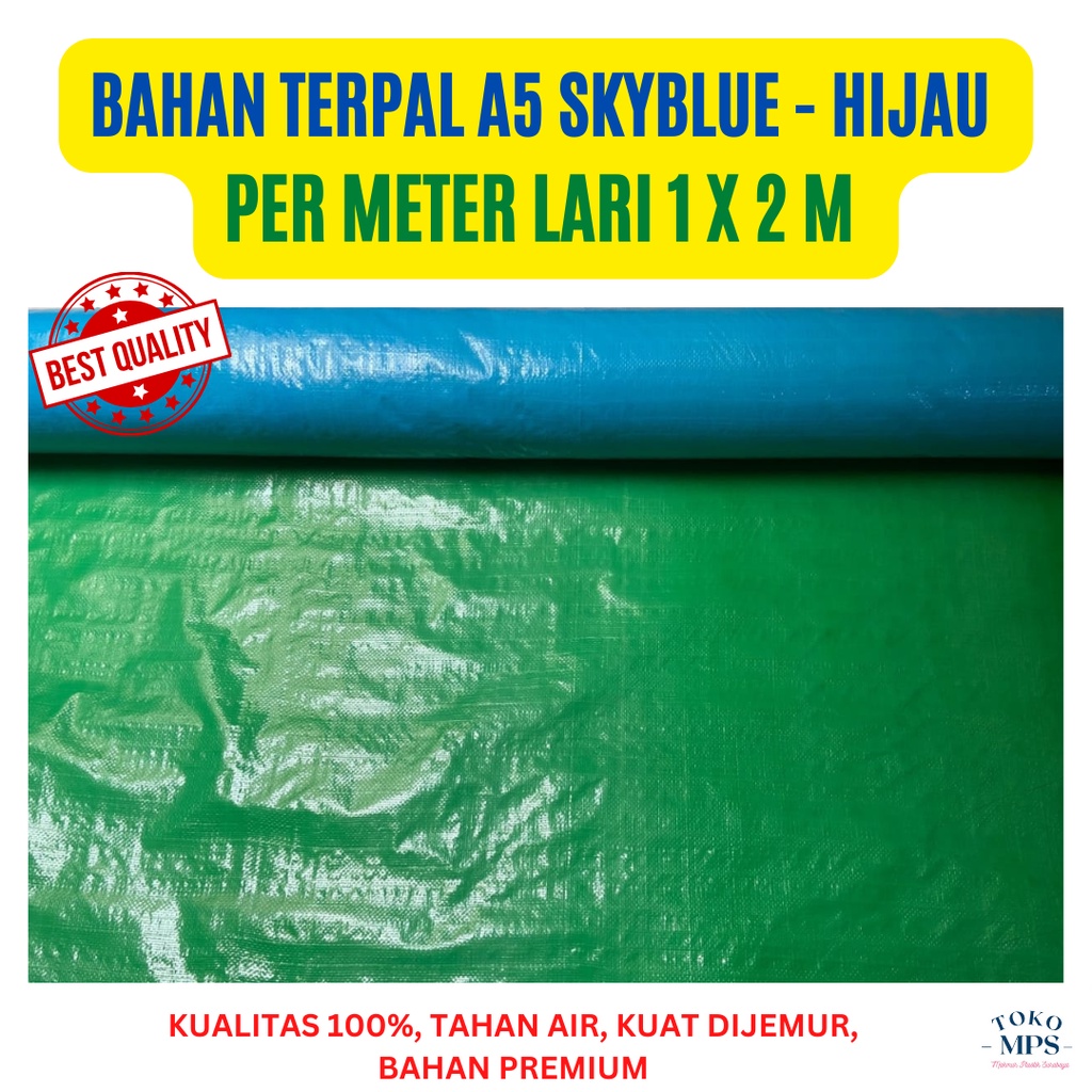 Bahan Terpal A5 Skyblue-Hijau Per Meter MIN. KLIK 8X ( 2 x 4 meter ) bonus biji tanaman