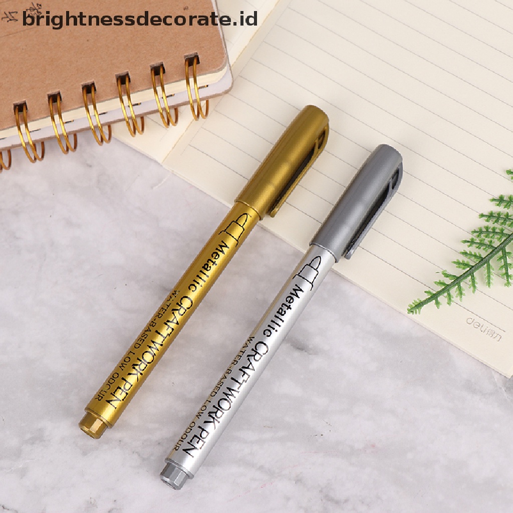 [Birth] Pulpen Spidol Cat Permanen DIY Tahan Air Gold Dan Silver Untuk Menggambar Pulpen [ID]