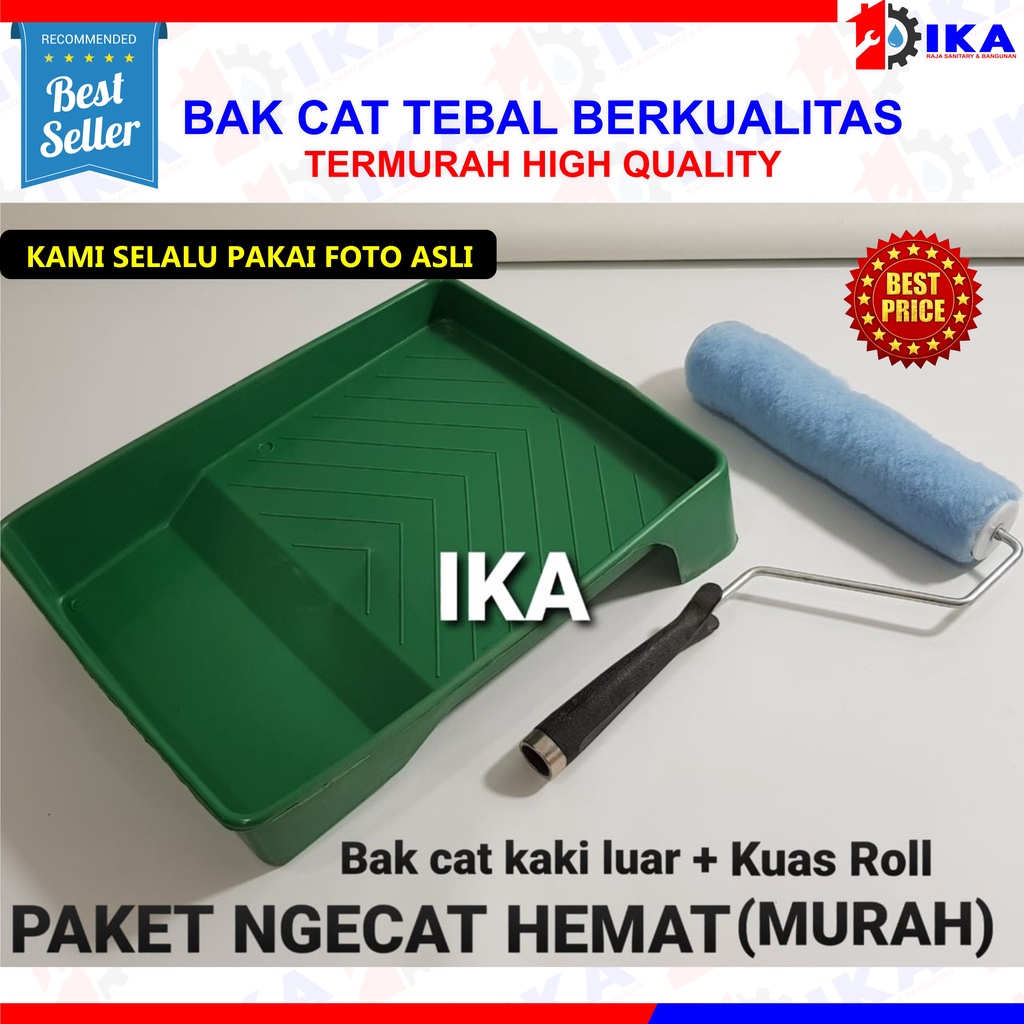 PAKET = BAK CAT BERKUALITAS BAGUS DAN TEBAL TIDAK MUDAH PECAH &amp; KUAS ROLL BULU TEBAL / PAKET NGE CAT HEMAT KUAS ROLL COPOT 9 INCH DAN BAK CAT KAKI LUAR KUAT CAT TEMBOK RUMAH PINTU MURAH