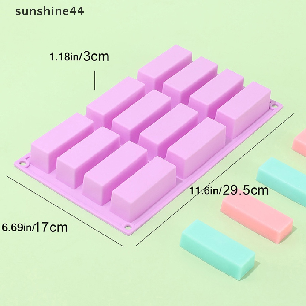 Sunshine 1Pc 15-rongga Persegi Cetakan Kue Silikon Cetakan Bentuk Strip Mini Diy Alat Baking.