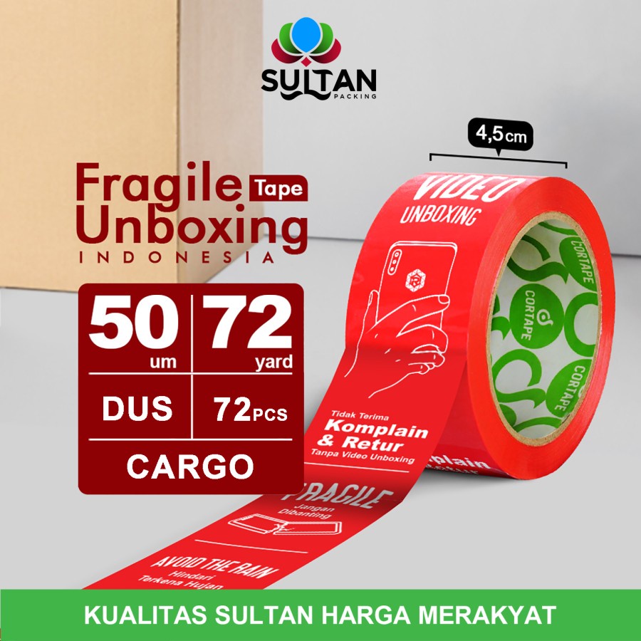 

Lakban Selotip Isolasi Fragile Unboxing Indonesia 48mm Dus Ekspedisi