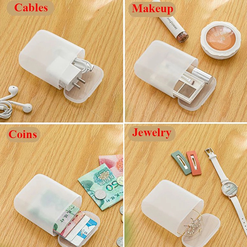 Portabel Frosted Menebal Kotak Penyimpanan Kabel Data Perjalanan Luar Ruangan Earphone Kabel Tahan Debu Kotak Multi Purpose Wadah Penyimpanan Perhiasan Kecil