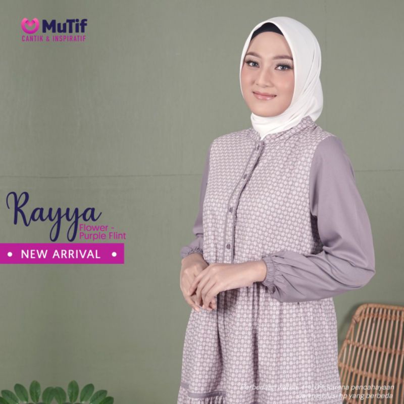 Gamis Mutif Rayya Flower Purple Fint Gamis Resyana Purple Raya Fashion Wanita Muslim Busui Friendly