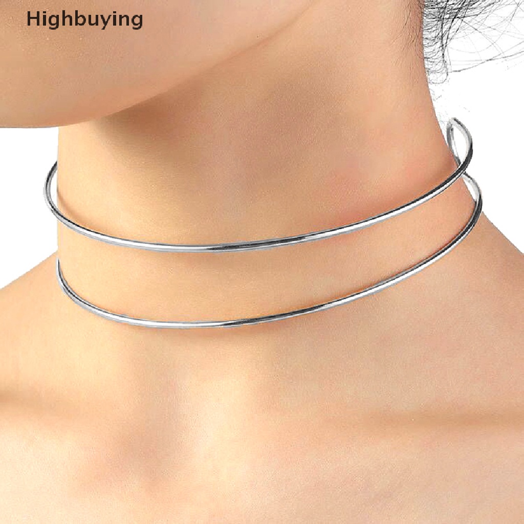 Hbid Kalung Choker Torsi Gaya Punk Sederhana Untuk Wanita Double Metal Line Chokers Dorado Kerah Perhiasan Hadiah Glory