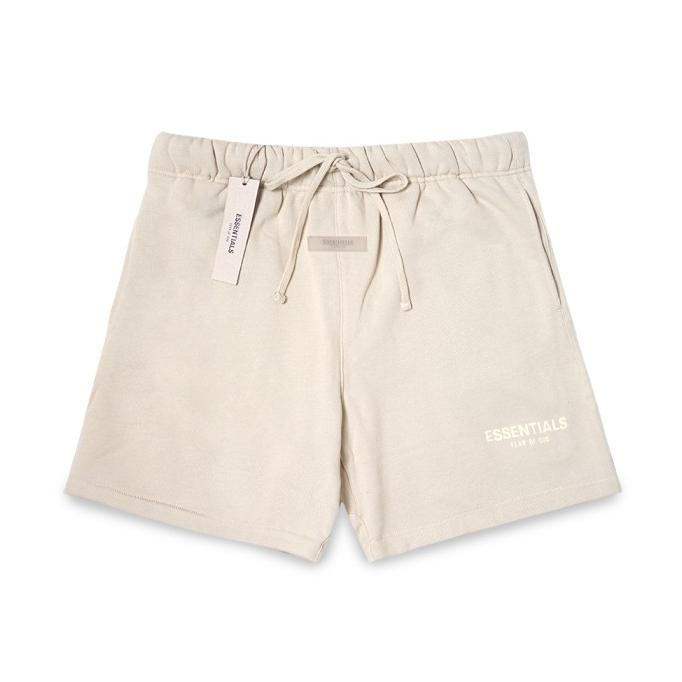 FOG Essentials Velvet Text Shorts Cream