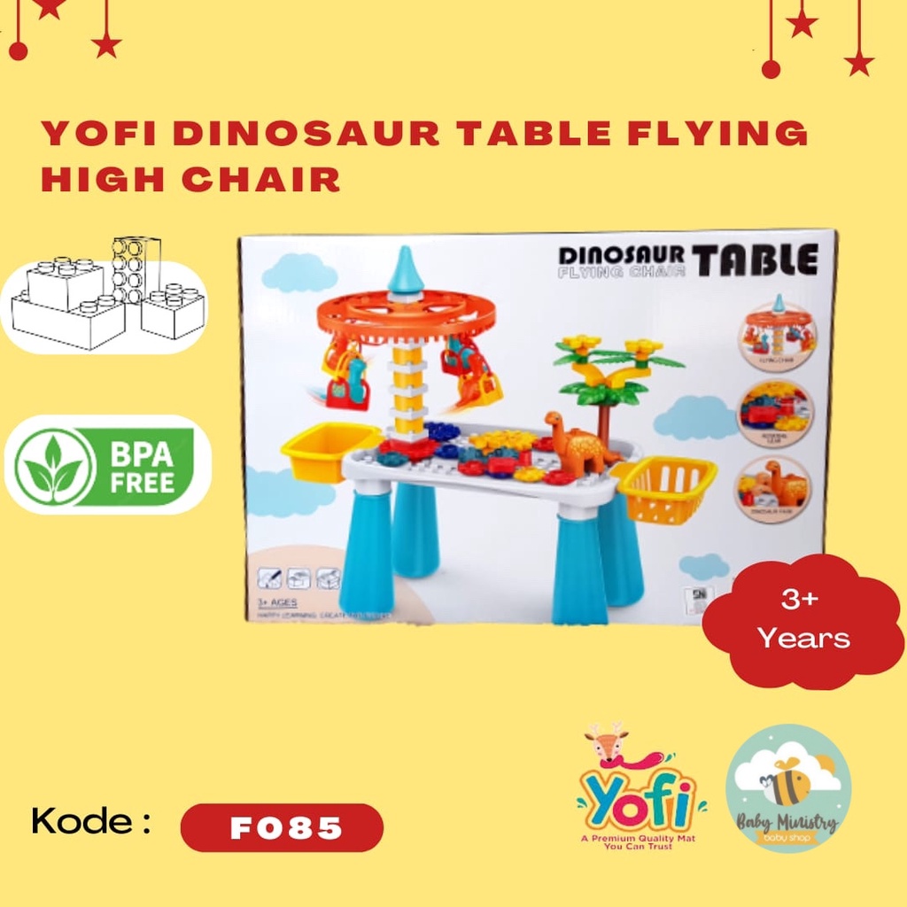 YOFI Toys (F085) Dinosaur Table Flying High Chair / Meja Main Anak / Meja Mainan Dinosaurus