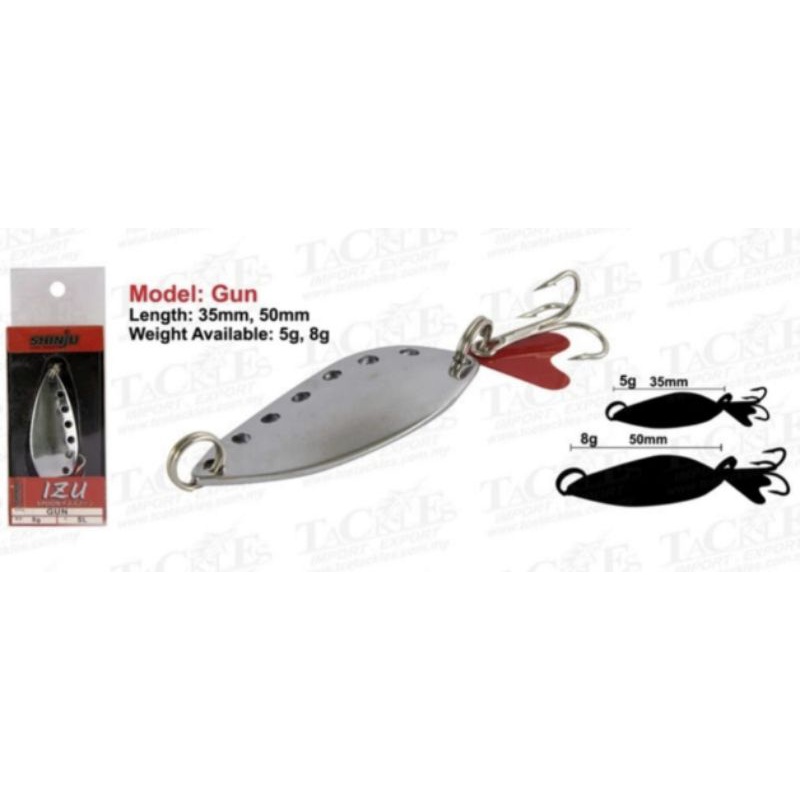 shinju Izu spoon lure Gun silver 5gr 8gr