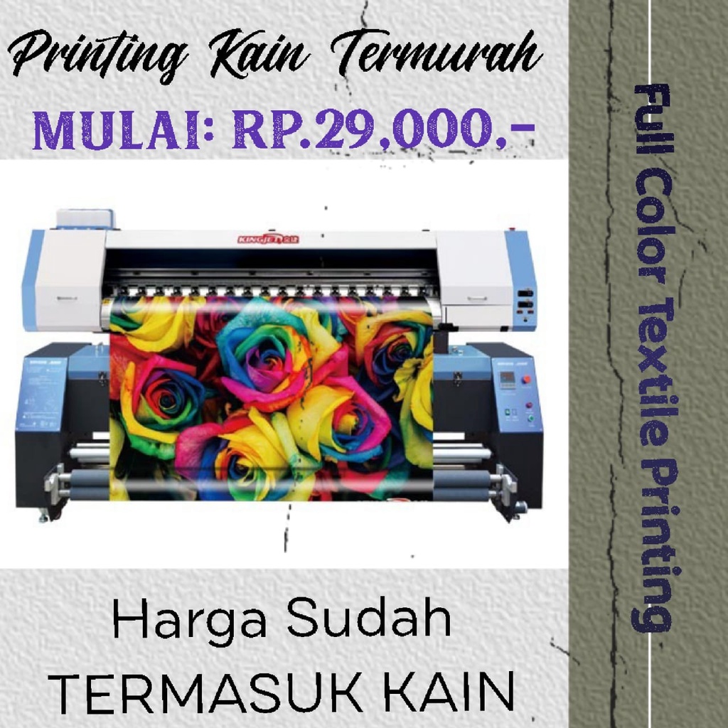 Cetak Kain / Print Kain Custom Termurah SUDAH TERMASUK KAIN