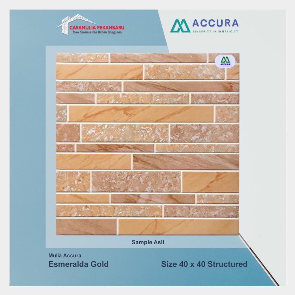 Keramik Dinding Kasar Mulia Accura 40x40 Esmeralda Gold KW 1
