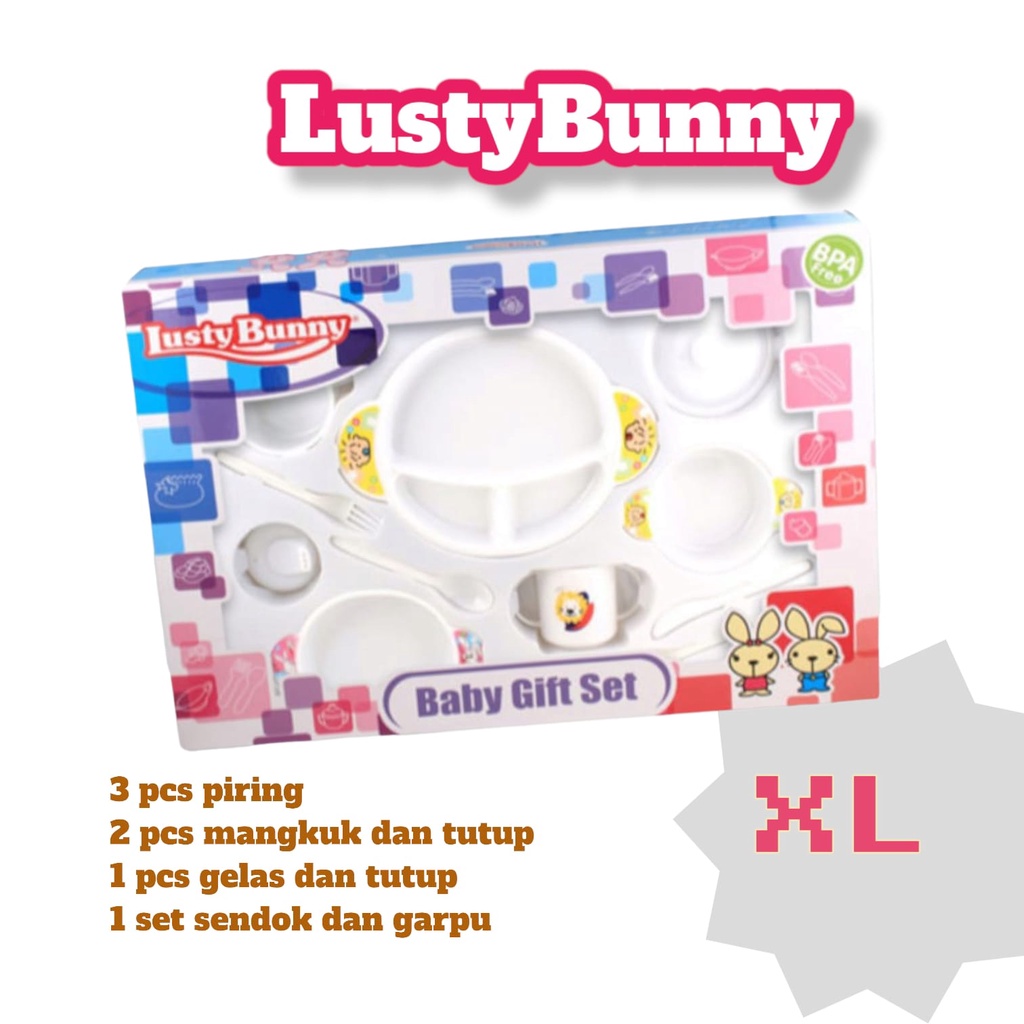 Lusty Bunny Fedding Set Baby Gift Peralatan Makan Bayi Size XL Anti Pecah BPA FREE