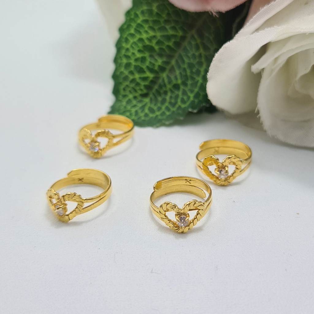 Cincin Bayi Emas Muda Model Love Mata Putih