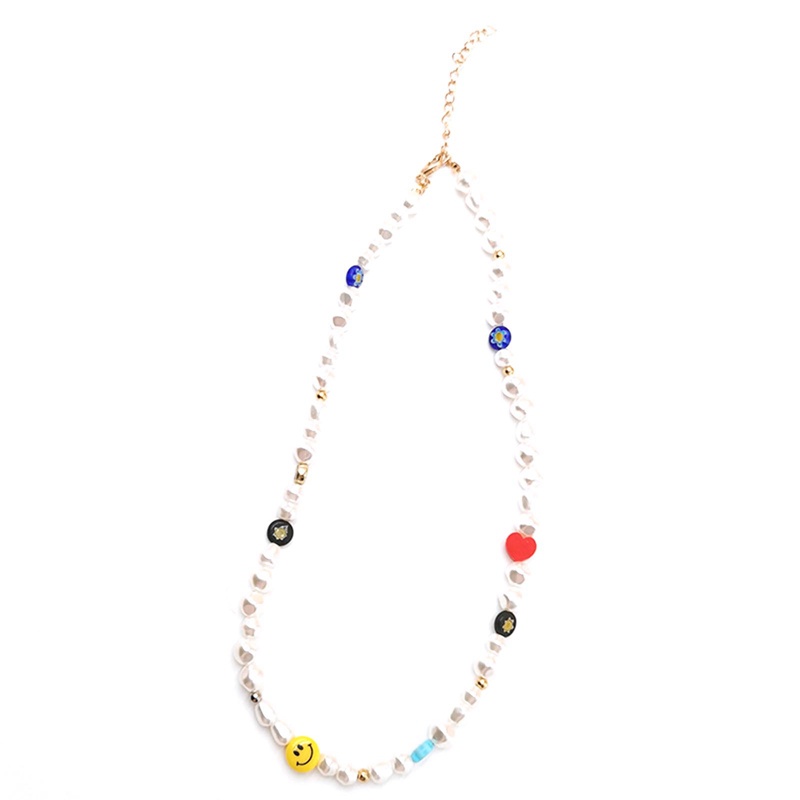 Kalung Manik-Manik Beads Choker Necklace Wanita Wajah Kurus Kalung Mutiara Air Tawar Kalung Mutiara