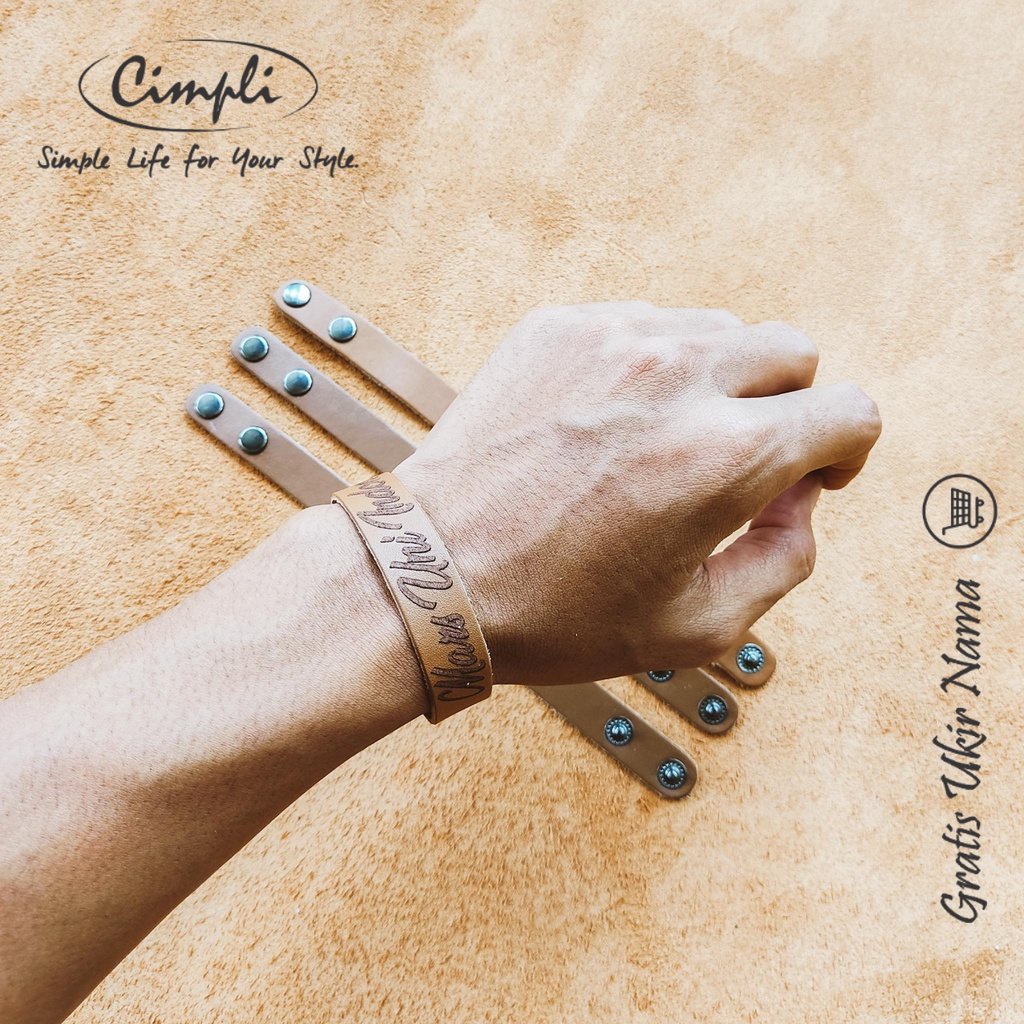 Gelang custom nama kulit asli vegtan bracelet accesories