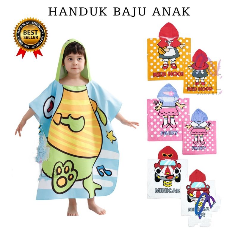 Handuk Mandi Anak Handuk Kimono Anak Handuk Renang Anak Baju Handuk Mandi Topi Karakter