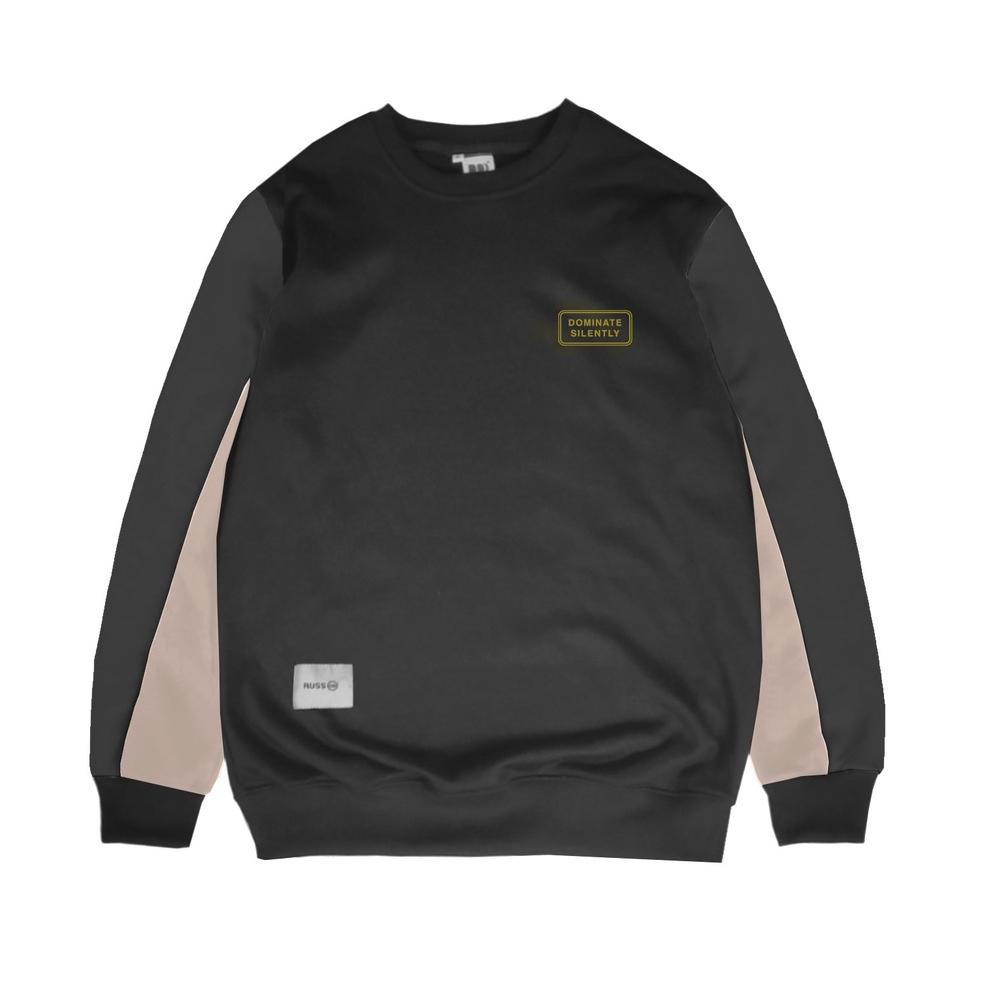 AJB.11Ja23ᵟ • Russ Sweater Crewneck Pria Dominate Black ( Up To Big Size )