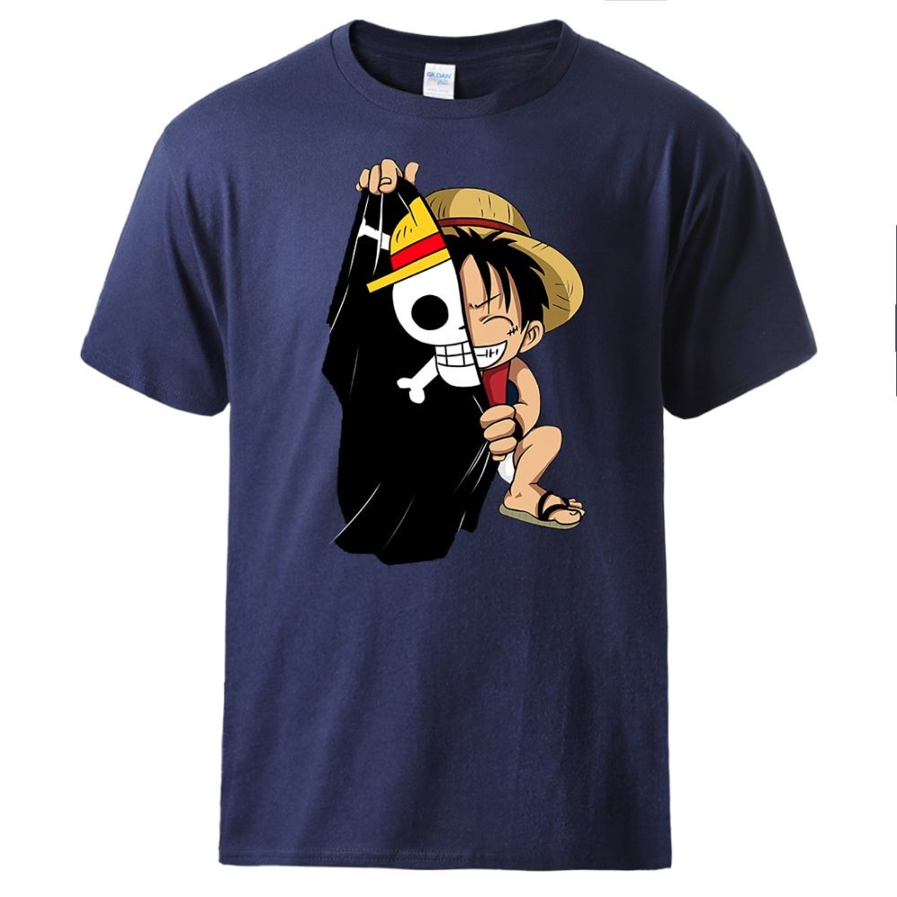 ONE Piece Tengkorak Kaos Lengan Pendek II Kaos Distro II Kaos Katun Combed Size M-XL ( Pria &amp; Wanita )