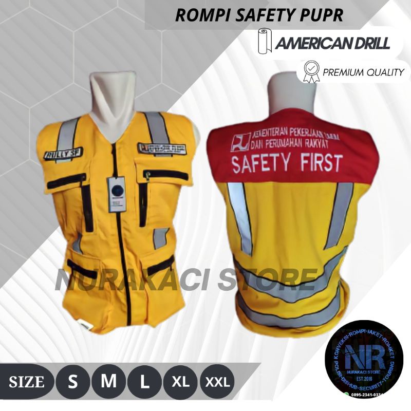 Rompi Safety Pupr Drill Rompi Pupr Binamarga