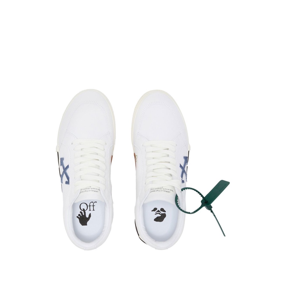 OW Low Vulcanized Eco Canvas White/Navy 100% Original