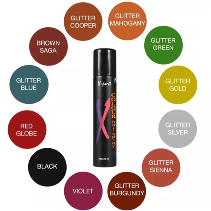 X-pert colour spray/hairspray warna non permanent  75ml