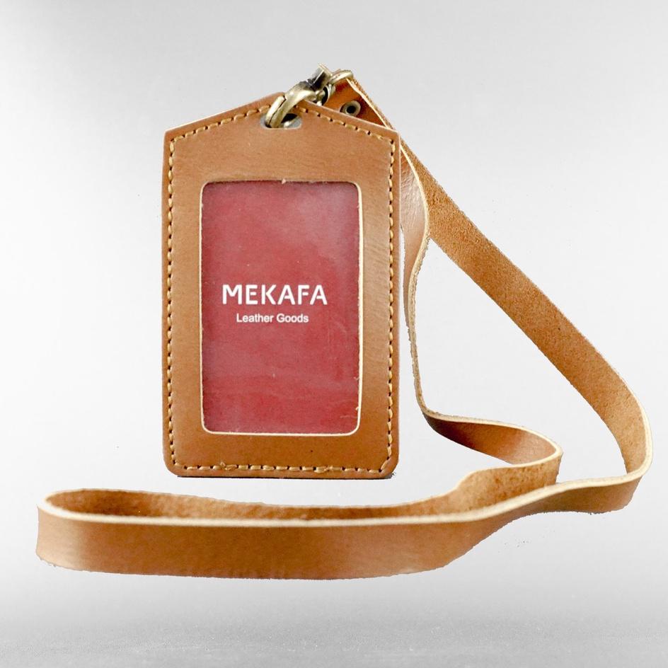 

ア Mekafa - Facard Brown Gantungan ID card Holder Name Tag Kulit Sapi Asli Trendy!