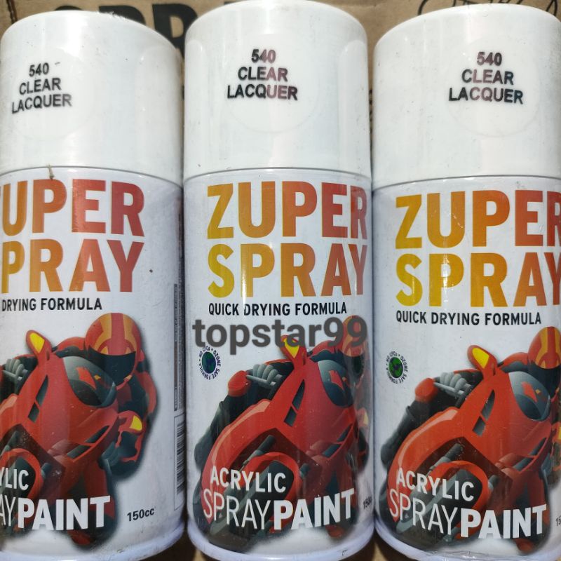 Zuper Pilox Pilok Cat Semprot Warna Clear Lacquer Pernis Glossy 540 150cc Spray Paint
