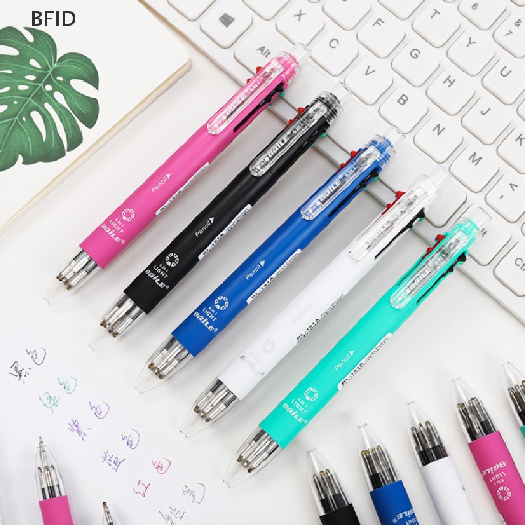 [BFID] Bolpoin 6in1 Multicolor 5warna Bolpen 1pen Pensil Otomatis Dengan Penghapus Untuk Perlengkapan Wrig Kantor Sekolah Alat Tulis [ID]