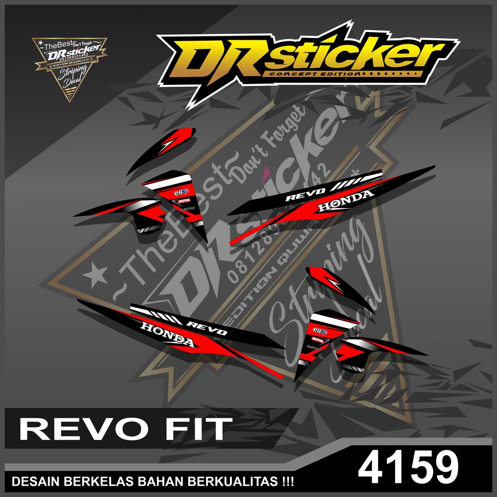 4159 Sticker Striping Semifull Revo Fit Variasi Lis - Sticker Revo Fit Variasi Semifull