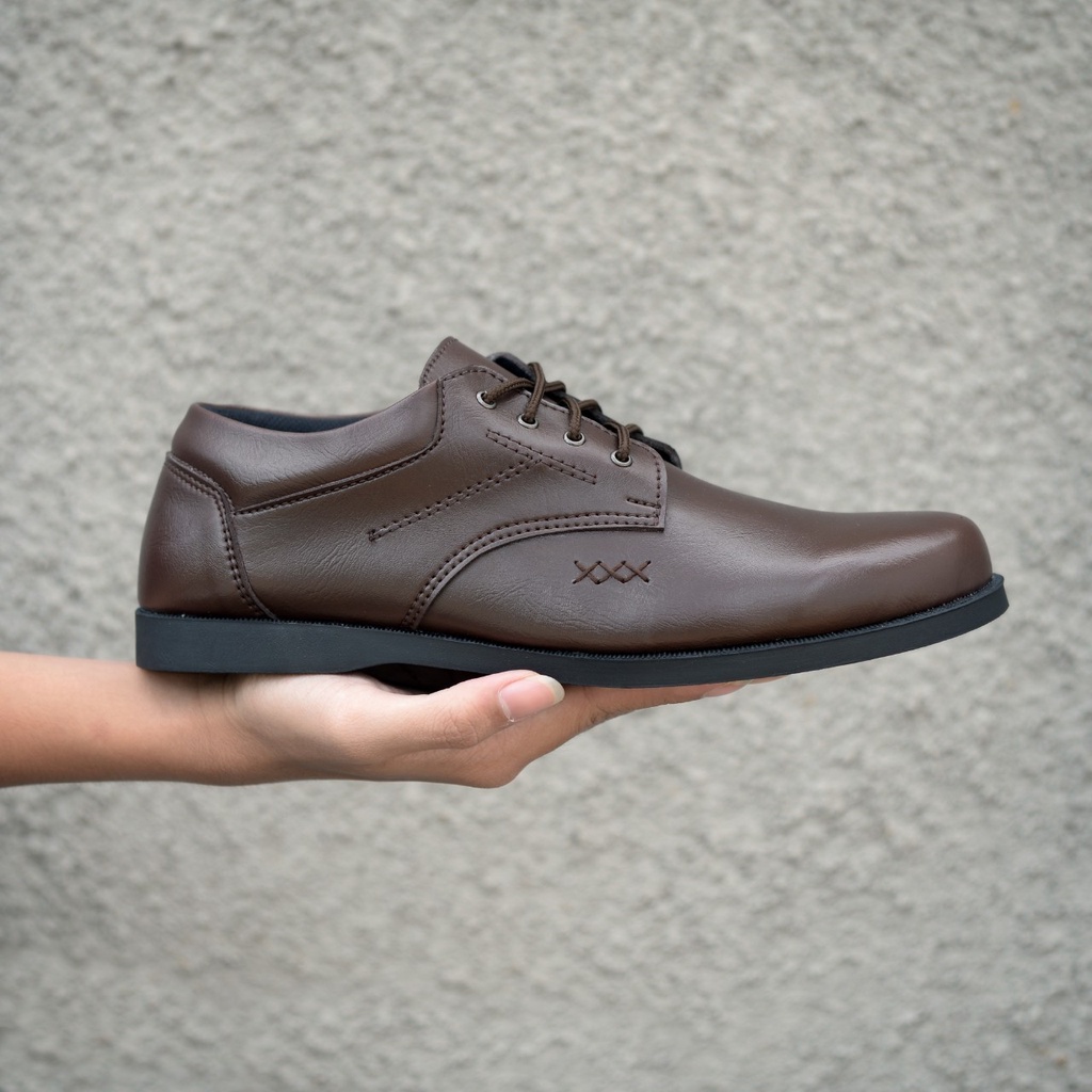 RIONZ X EDGAR SERIES - Sepatu Formal Casual Pantofel Pria Resmi Formal Kasual Hitam Coklat Brown Black Kantor Kuliah Kondangan Kerja Dinas Guru Terbaru Rerlaris Murah