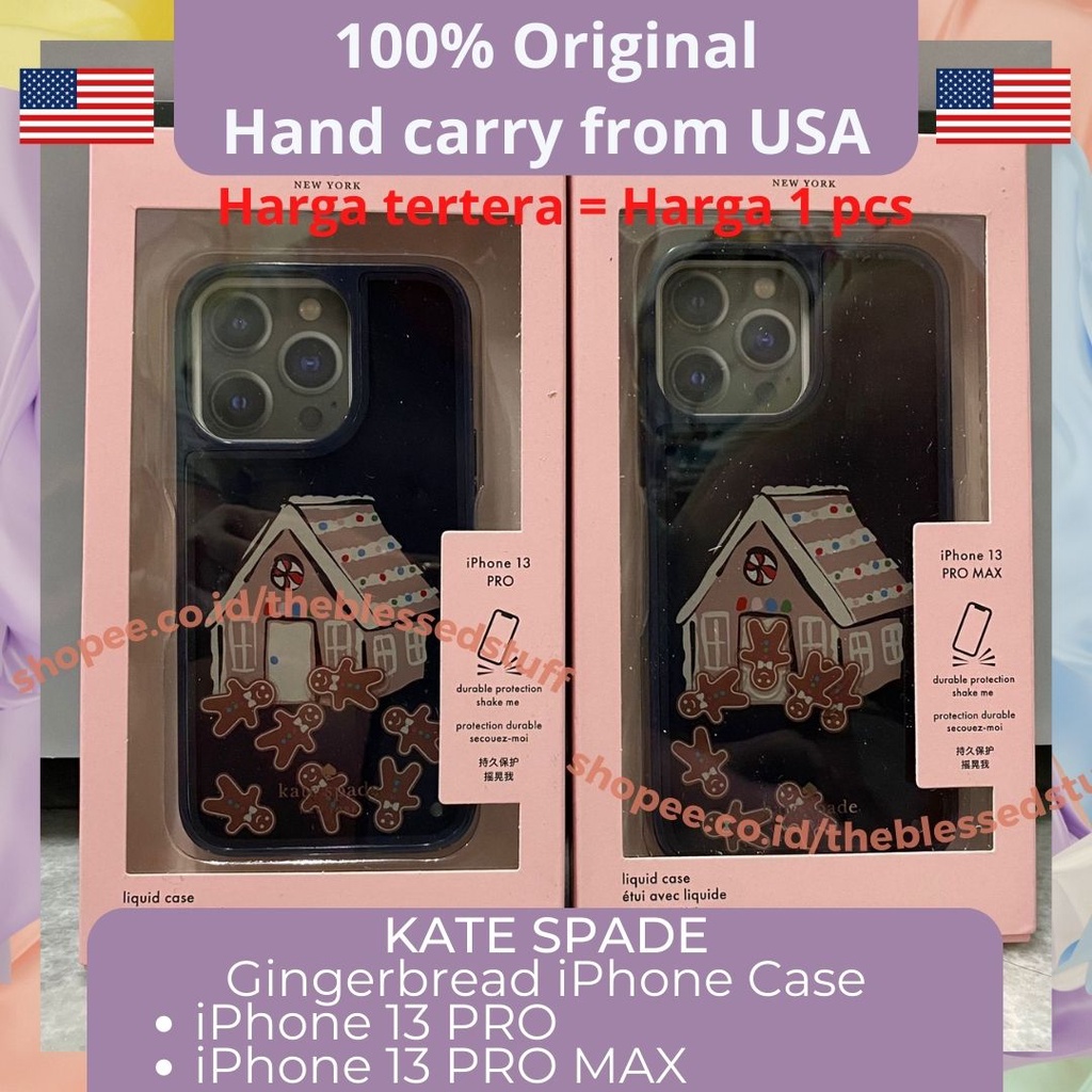KATE SPADE Gingerbread iPhone Case 13 PRO 13 PRO MAX Liquid Phone Case 100% Original USA