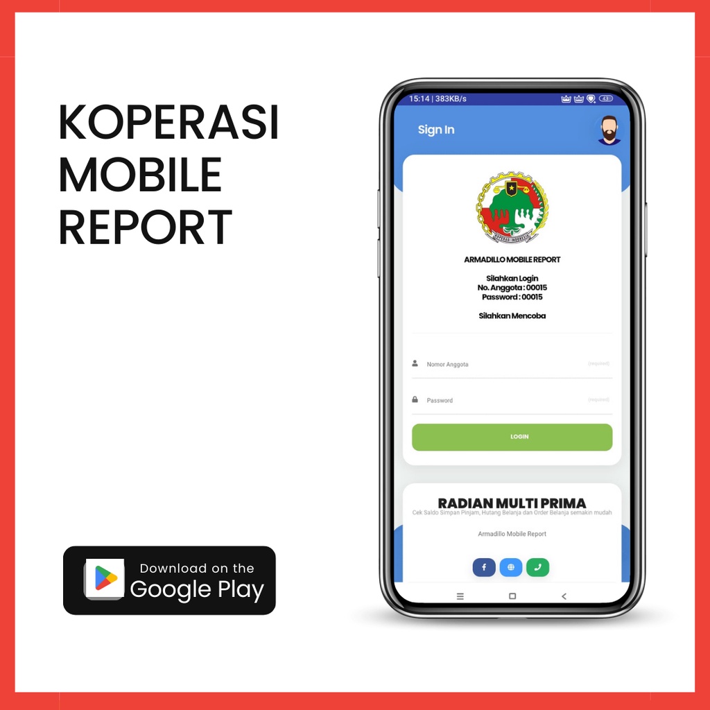 Aplikasi Laporan Koperasi Anggota Berbasis Android / Mobile