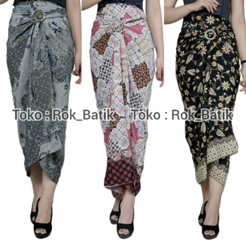 (50 Motif) Rok Lilit Batik Bawahan Kebaya Modern Rok Serut Batik Free Ring Kain Batik Floral Batik Couple Pasangan